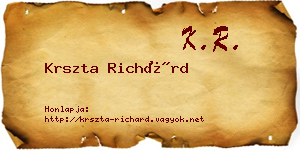 Krszta Richárd névjegykártya